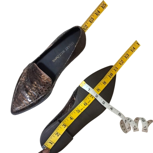 Stuart Weitzman Bronze Snakeskin Loafers Womens 9M - Picture 15 of 16